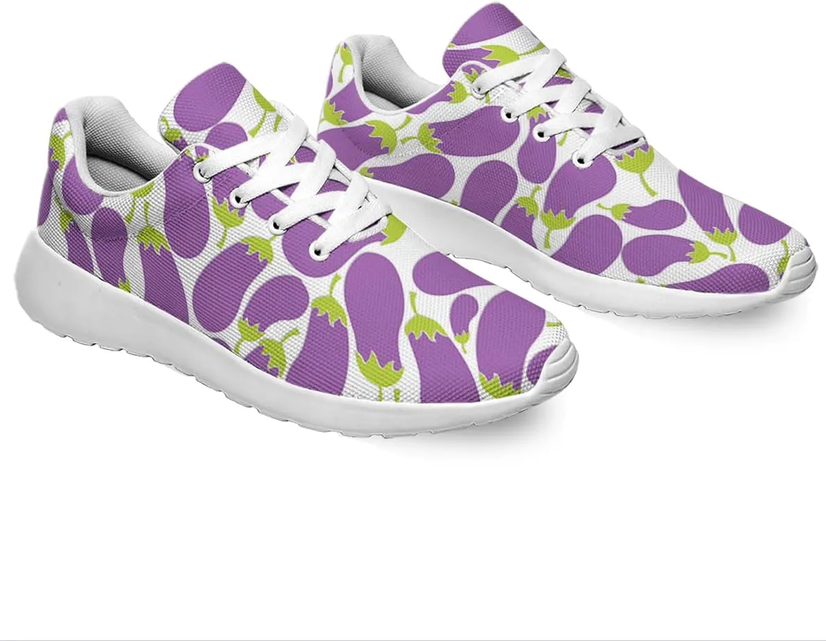 Women Men Eggplant Shoes Personalited 3D Print Running Shoes Athletic Tennis Sneakers