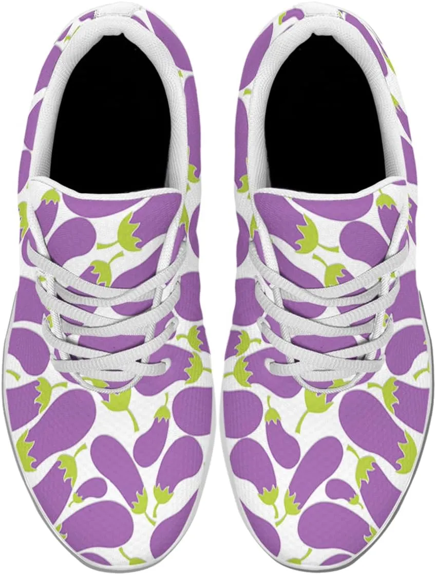 Women Men Eggplant Shoes Personalited 3D Print Running Shoes Athletic Tennis Sneakers