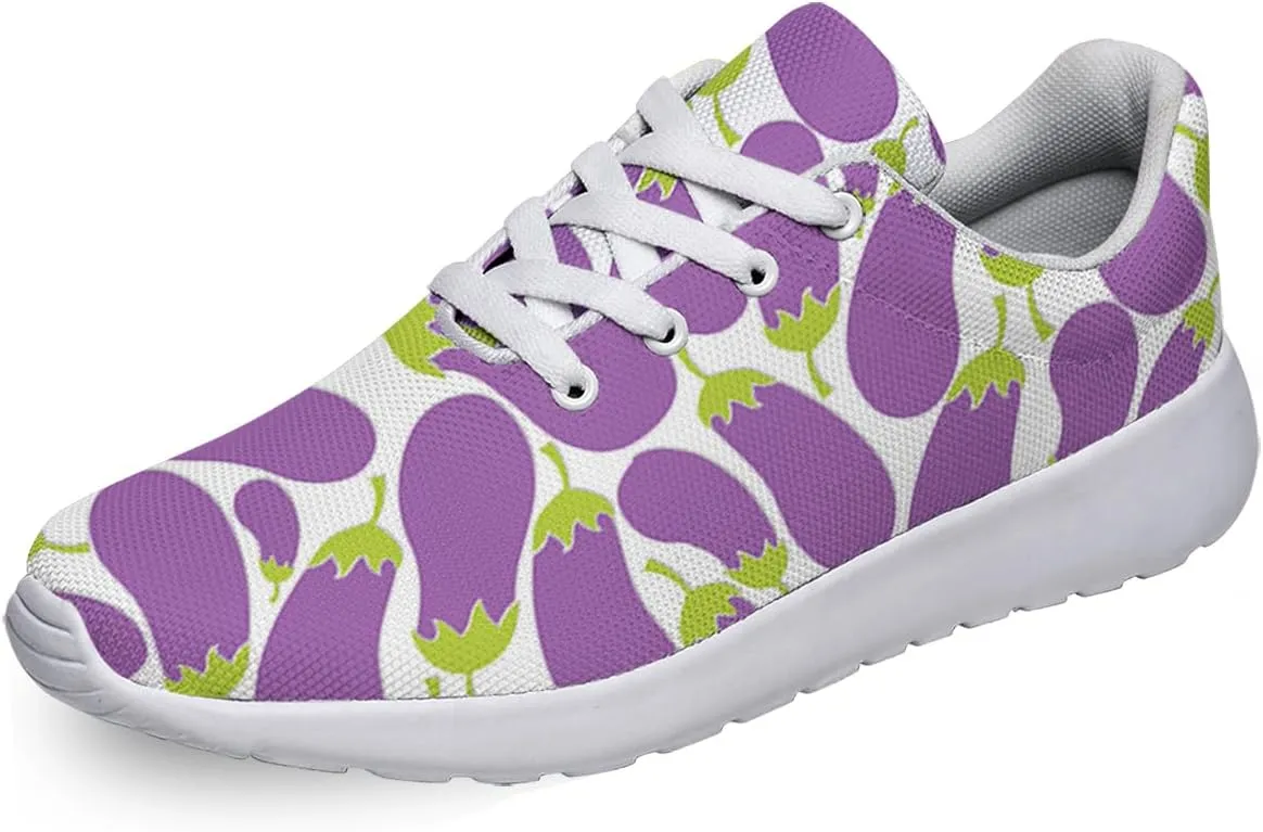 Women Men Eggplant Shoes Personalited 3D Print Running Shoes Athletic Tennis Sneakers