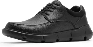 XPACS Men's Orthopedic Leather Dress Walking Shoes: Comfortable Arch Support Plantar Fasciitis Orthotic Formal Tennis Oxford, Flat Feet Casual Business Working Shoes for Foot and Heel Pain Relief