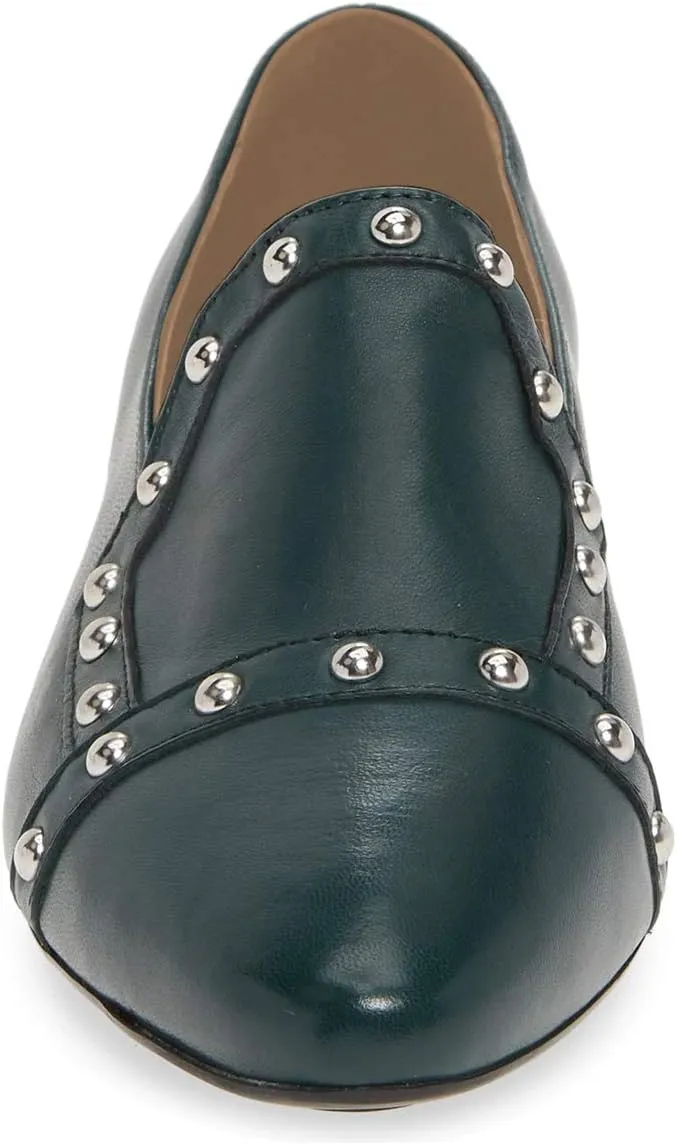 XYD Women Vintage Comfy Closed Toe Slip On Loafers Low Heel Studded Flats Formal Office Work Dress Shoes