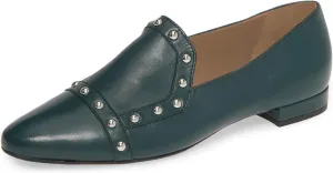 XYD Women Vintage Comfy Closed Toe Slip On Loafers Low Heel Studded Flats Formal Office Work Dress Shoes