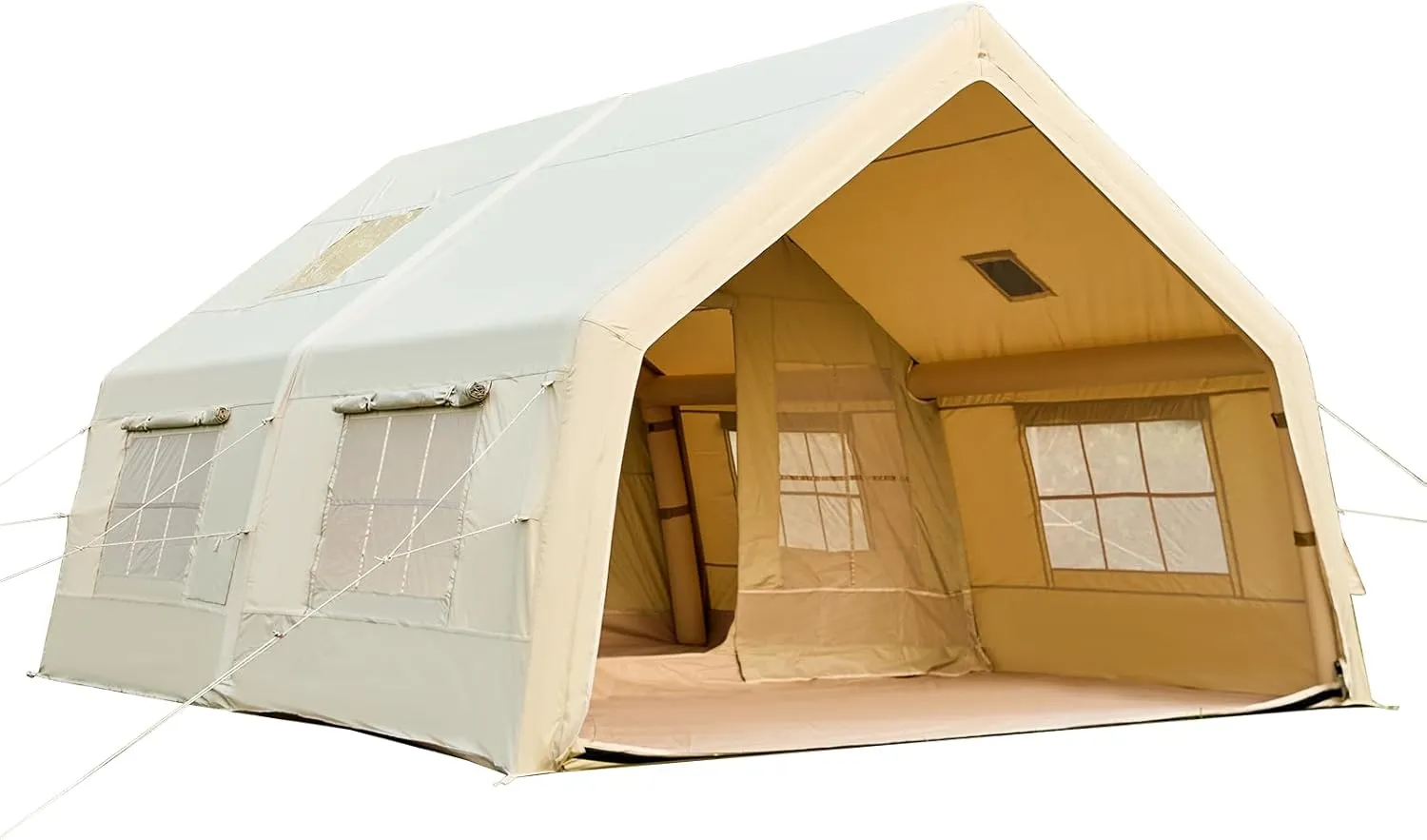 YOLENY Classic Inflatable Camping Tent for 6-12 Person, 4 Season Blow Up Tent with Mesh Windows & Pumps